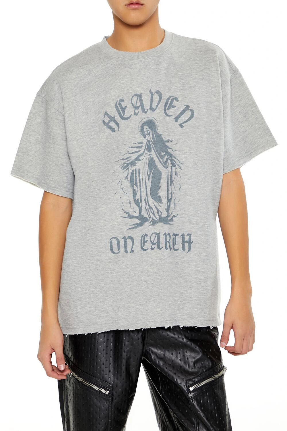 فوريفر 21-تي شيرت جرافيكي "الجنة على الأرض"-للرجال