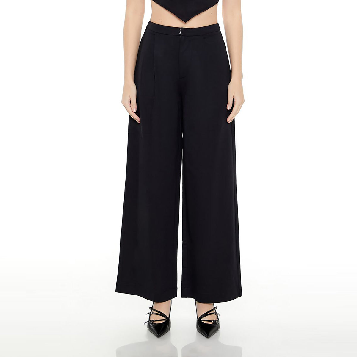 فوريفر 21 - بنطال واسع الساق من قماش تيري الفرنسي للنساء - يباع بواسطة اف اى جى