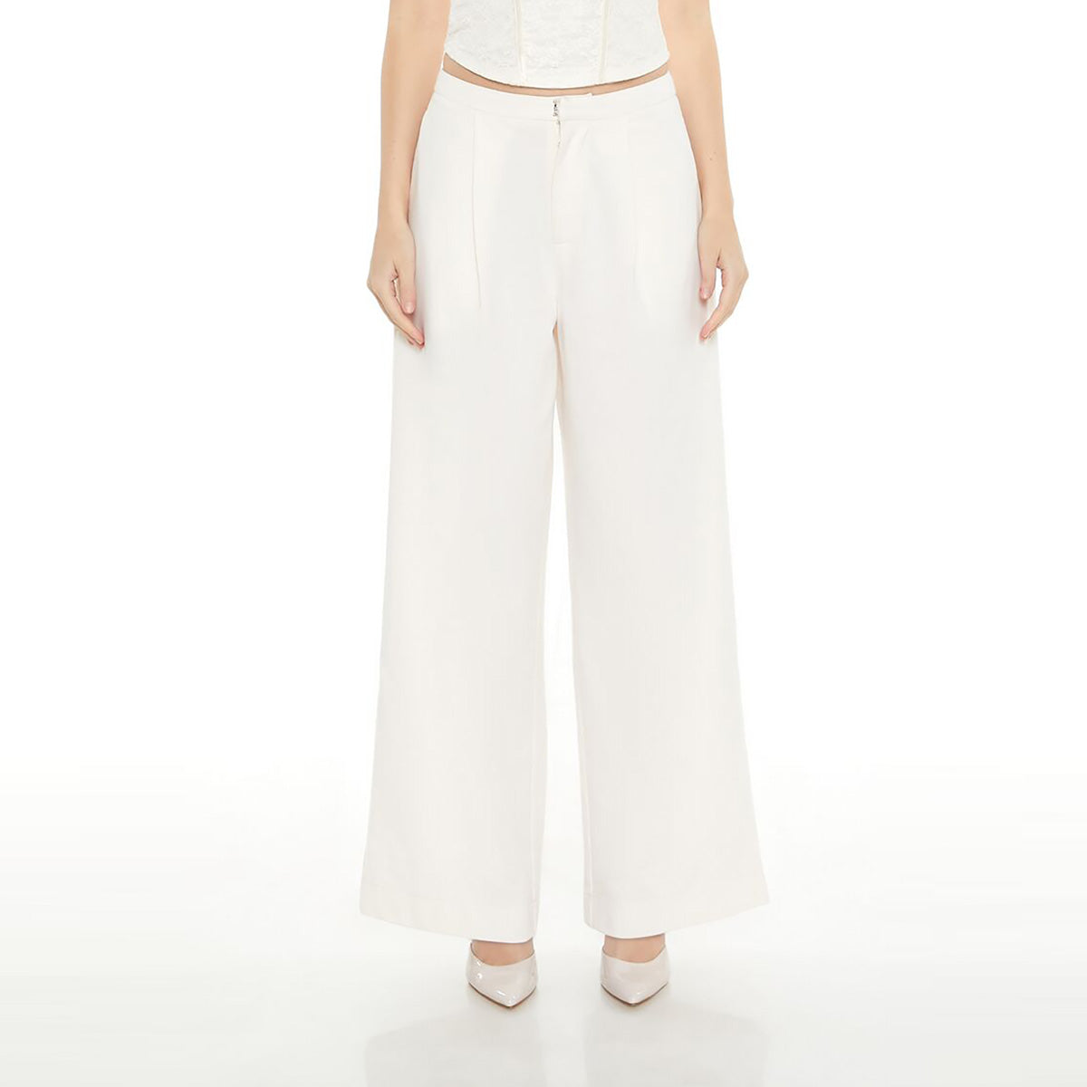 فوريفر 21 - بنطال واسع الساق من قماش تيري الفرنسي للنساء - يباع بواسطة اف اى جى