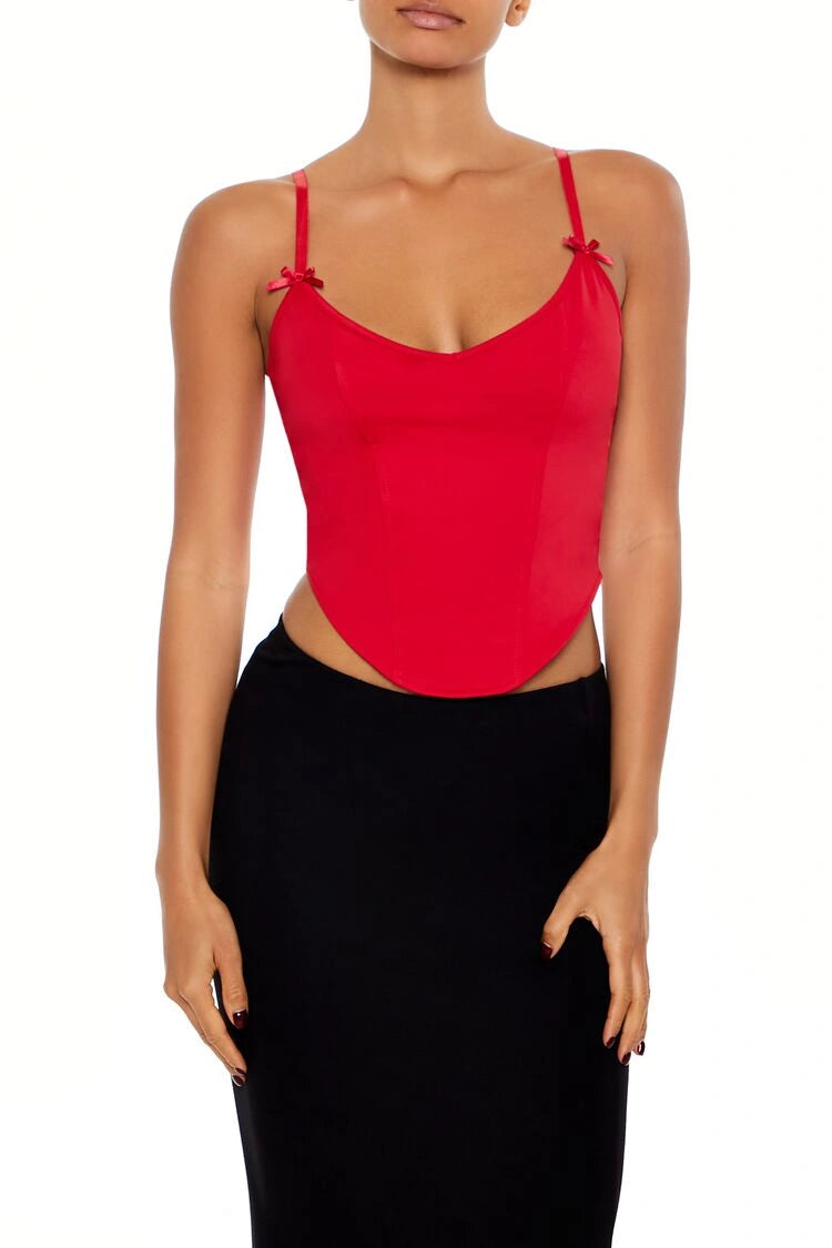 فوريفر 21-قميص داخلي قصير مع فيونكة-للنساء