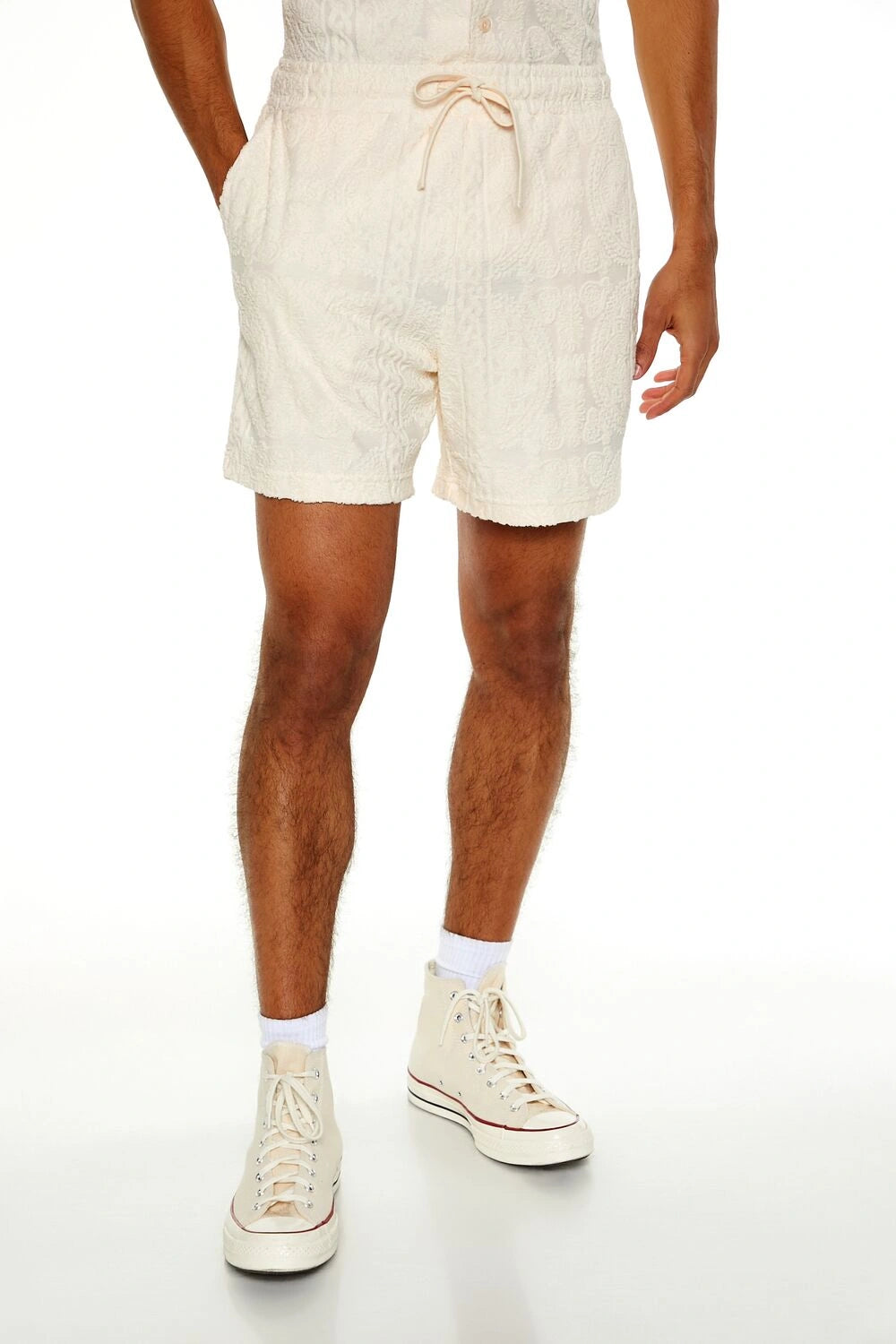 فوريفر 21-شورت من قماش تيري المحكم-للرجال