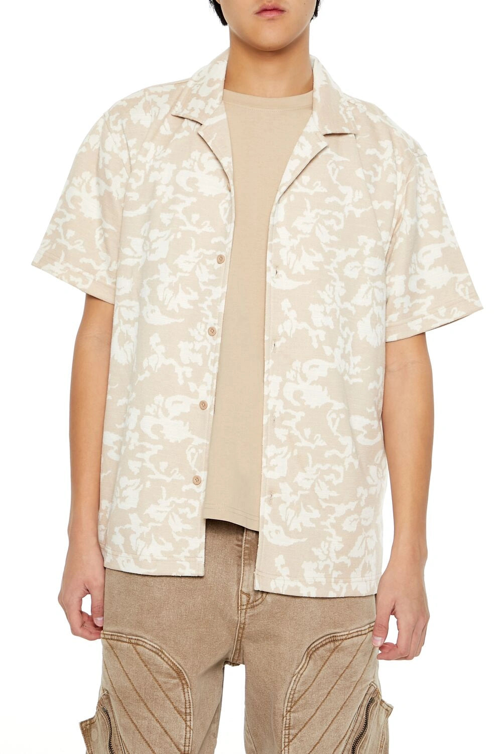 فوريفر 21-قميص بأزرار بطبعة زهور-للرجال