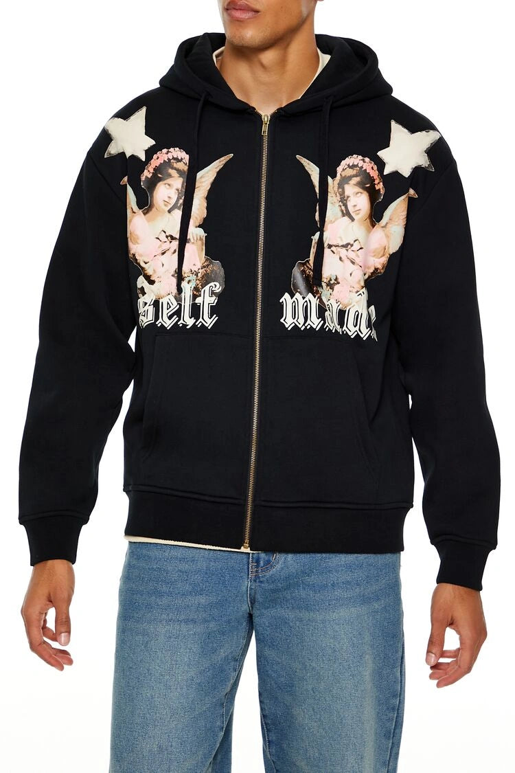 فوريفر 21-هودي بسحاب من صنعك-للرجال