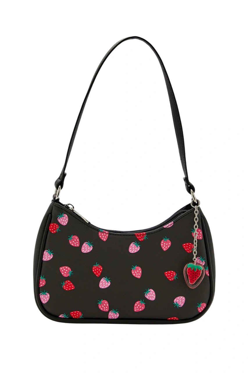 فوريفر 21-حقيبة كتف بطبعة الفراولة-للنساء