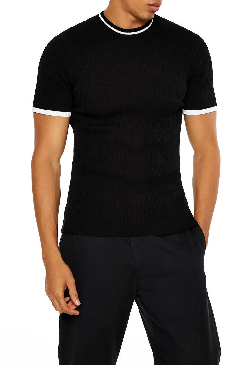 فوريفر 21-تي شيرت رينجر محبوك-للرجال