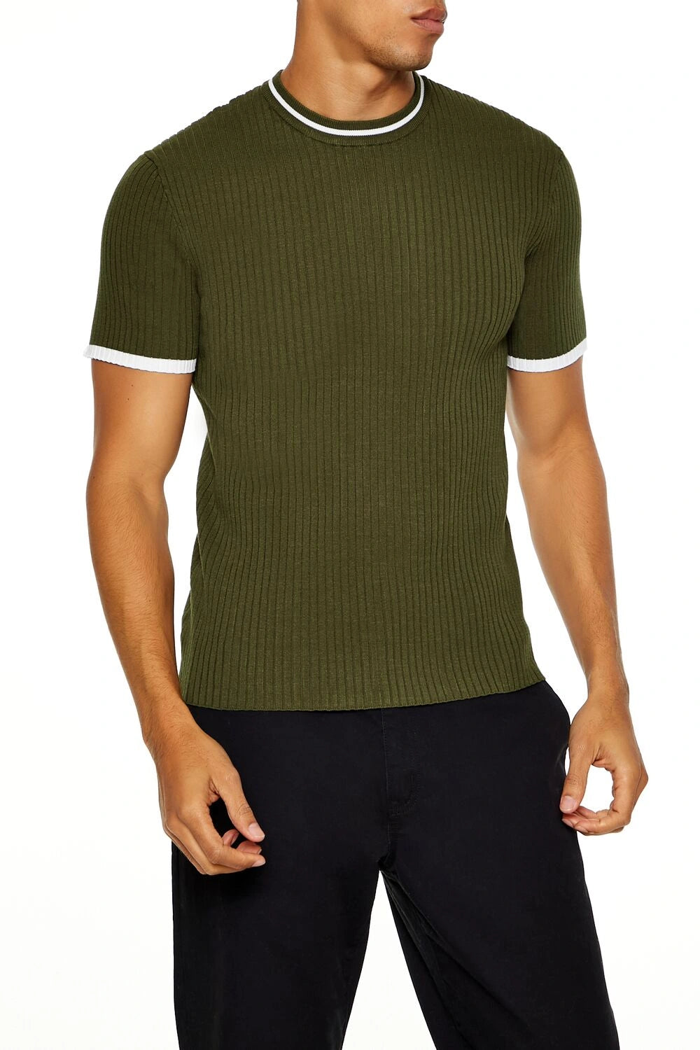 فوريفر 21-تي شيرت رينجر محبوك-للرجال