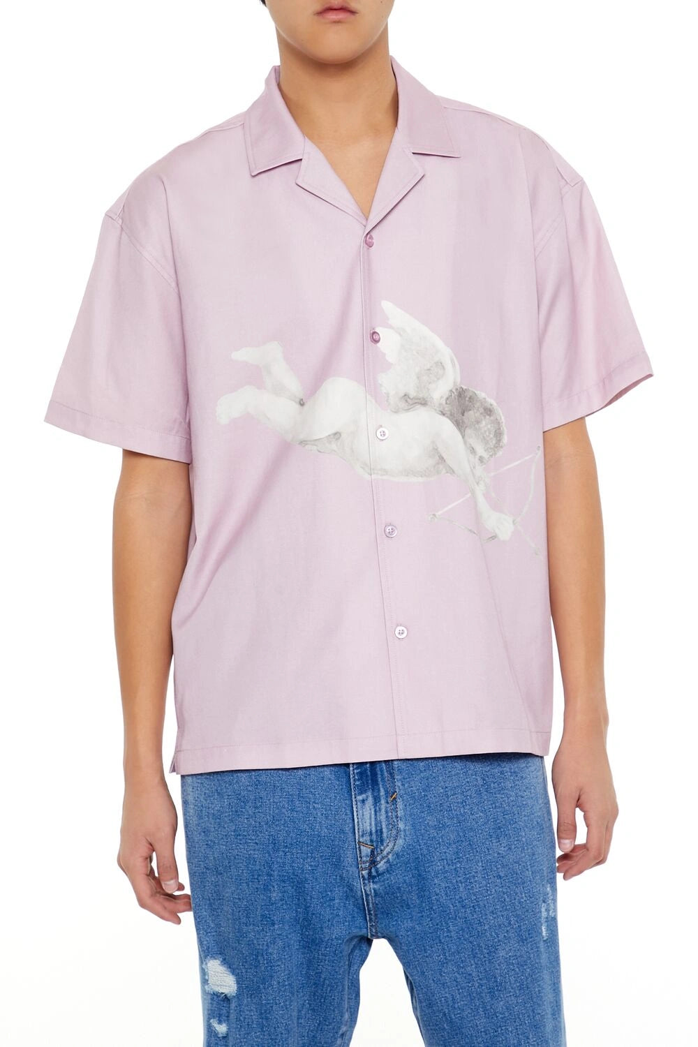 فوريفر 21-قميص كيوبيد الجرافيكي-للرجال