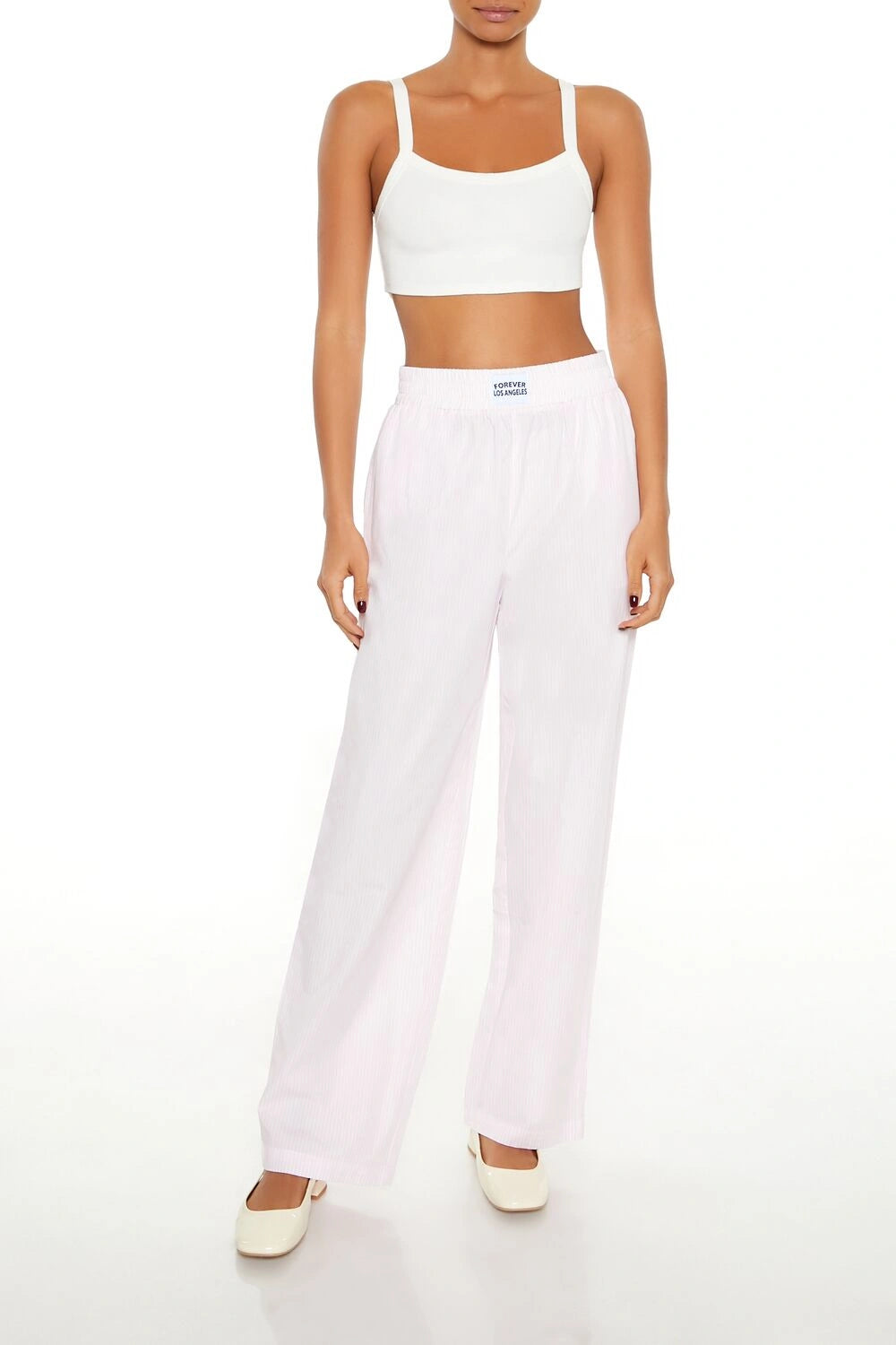 فوريفر 21-بنطلون مخطط من لوس أنجلوس للأبد-للنساء