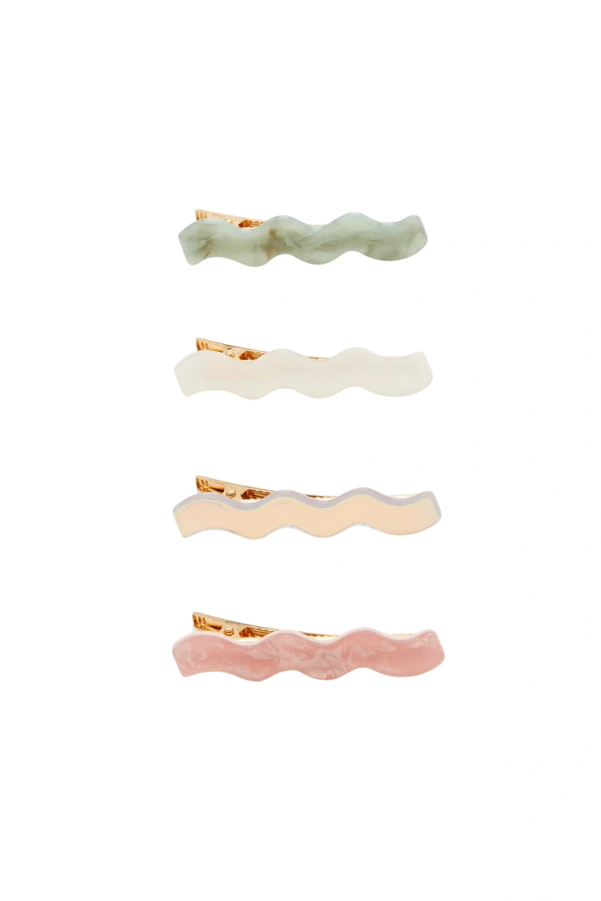 فوريفر 21-مجموعة مشابك الشعر الرخامية المتموجة-للنساء