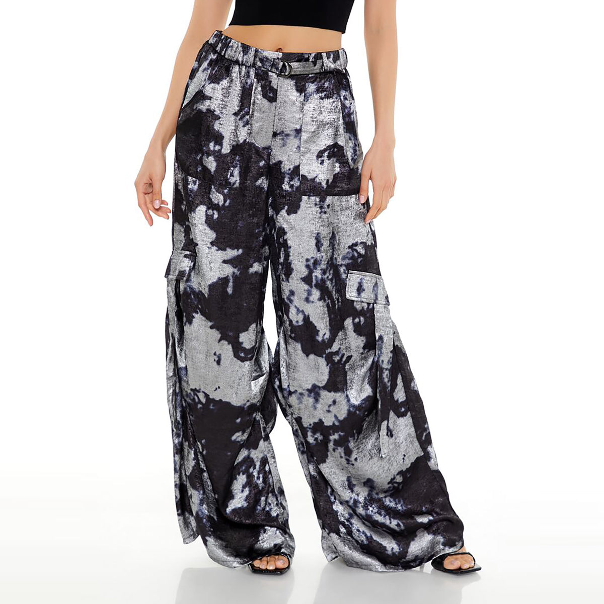 فوريفر 21 - بنطلون بالازو عالي الخصر للنساء - يباع بواسطة اف اى جى