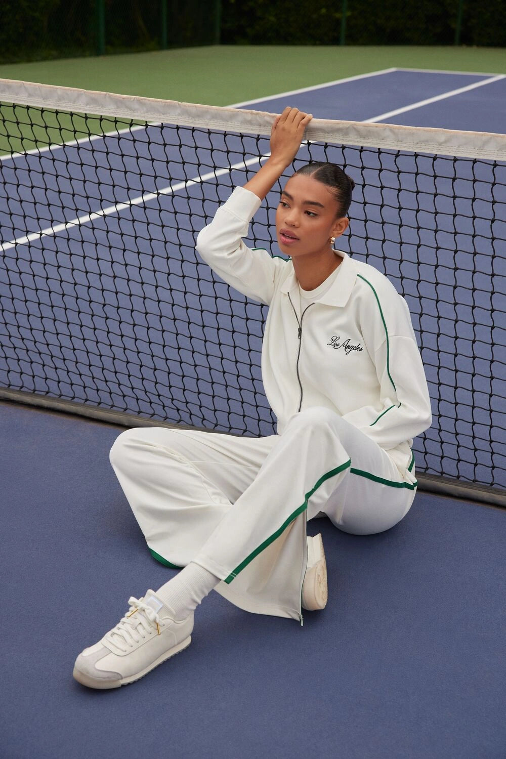 فوريفر 21-بنطلون رياضي ثنائي اللون بفتحة جانبية-للنساء