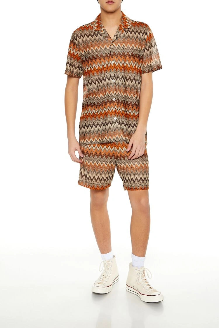 فوريفر 21-شورت شيفرون برباط-للرجال