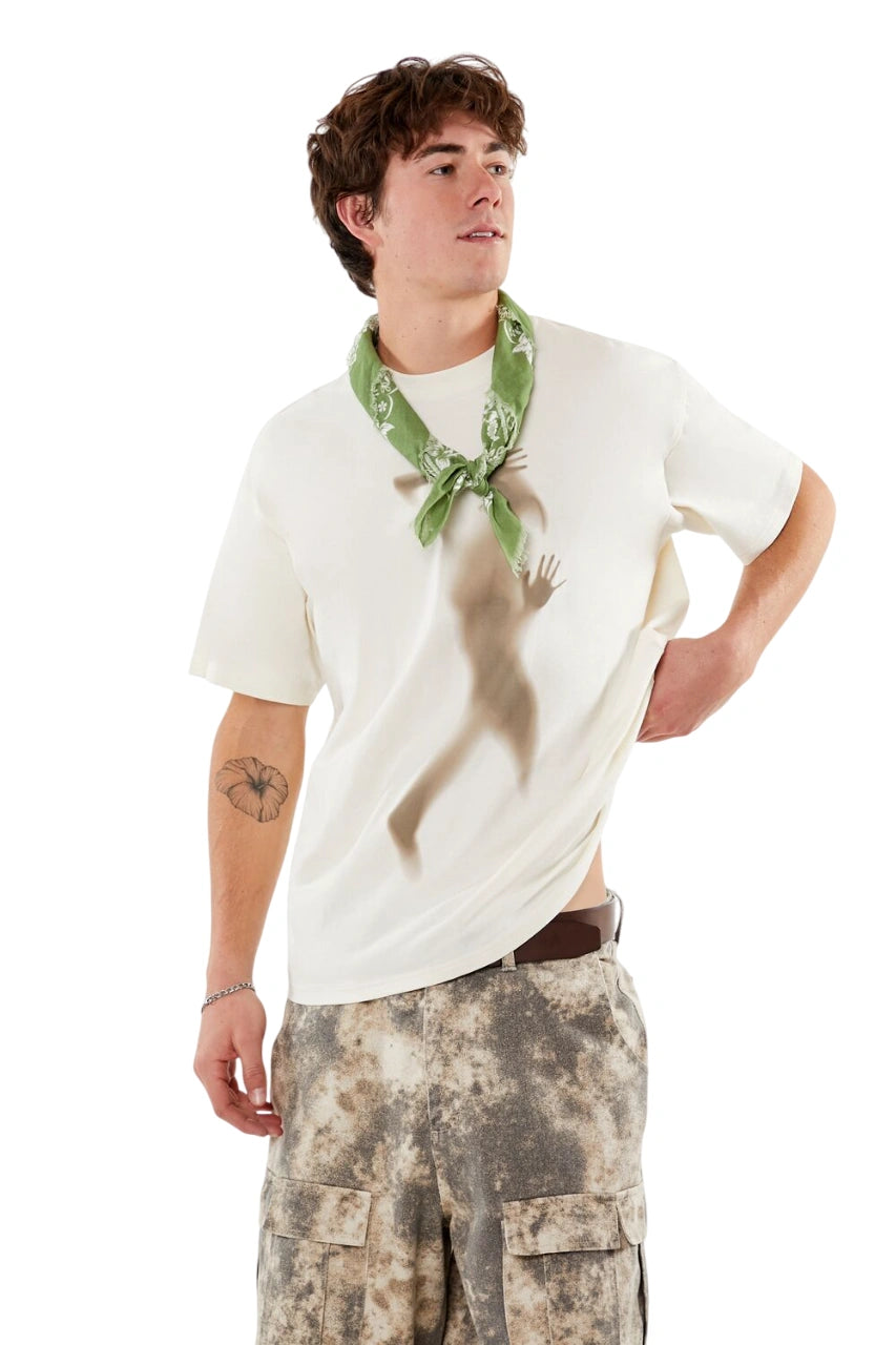 فوريفر 21-تي شيرت برسومات ظلية-للرجال