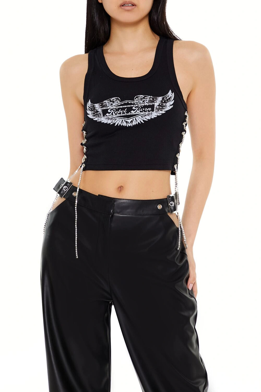 فوريفر 21-قميص داخلي برباط من Rebel Born-للنساء