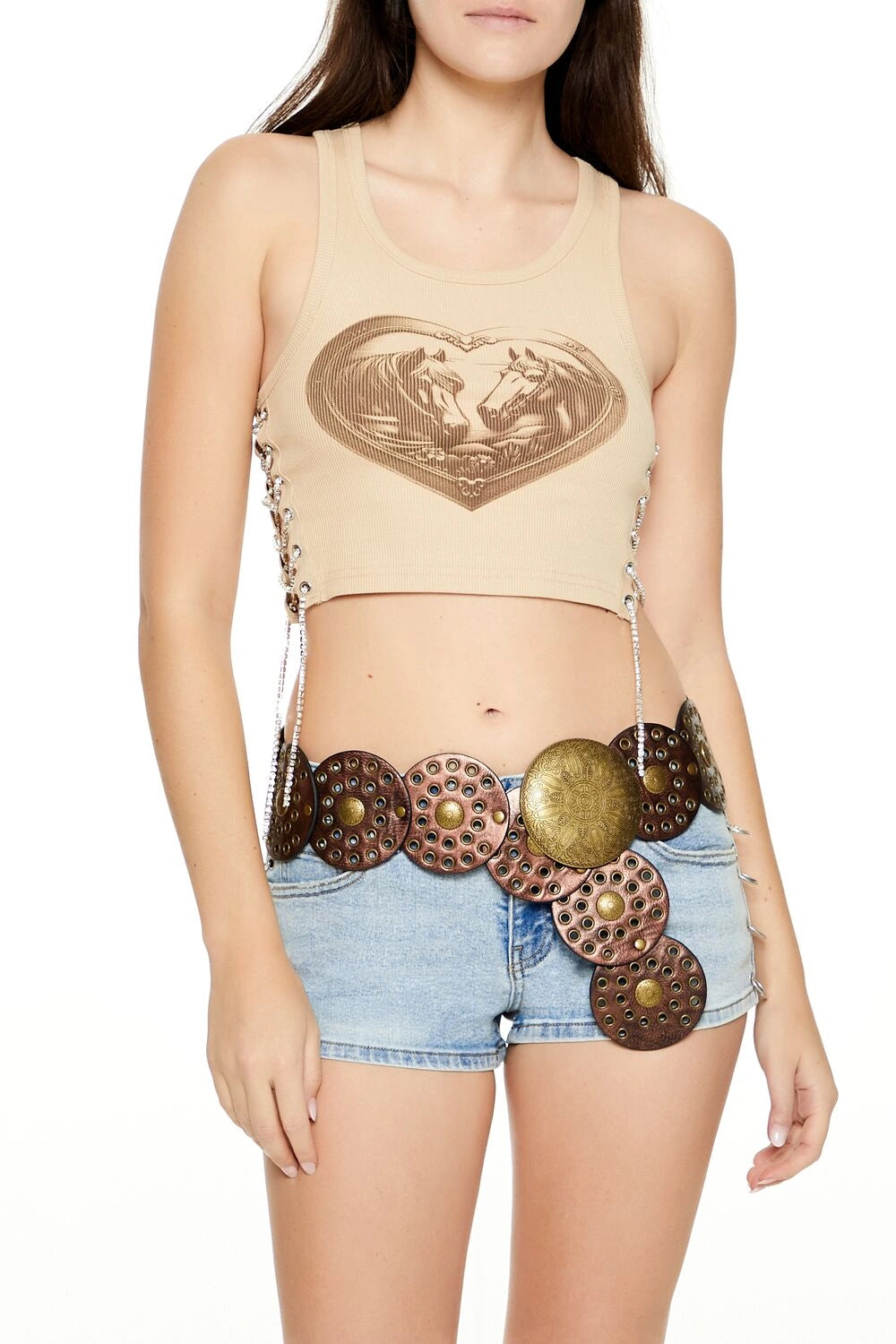 فوريفر 21-قميص داخلي قصير برسومات حصان-للنساء