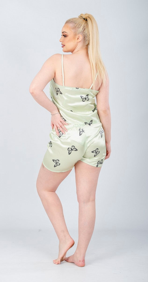 شيك شيك  - طقم بيجاما ستان مطبوع للنساء