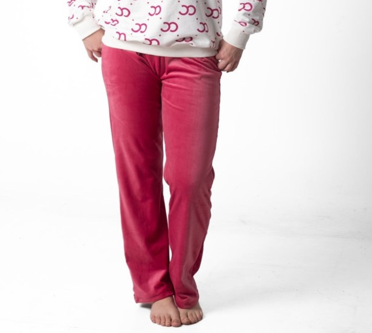 Shechick - Velvet Plain pant -Burgundy