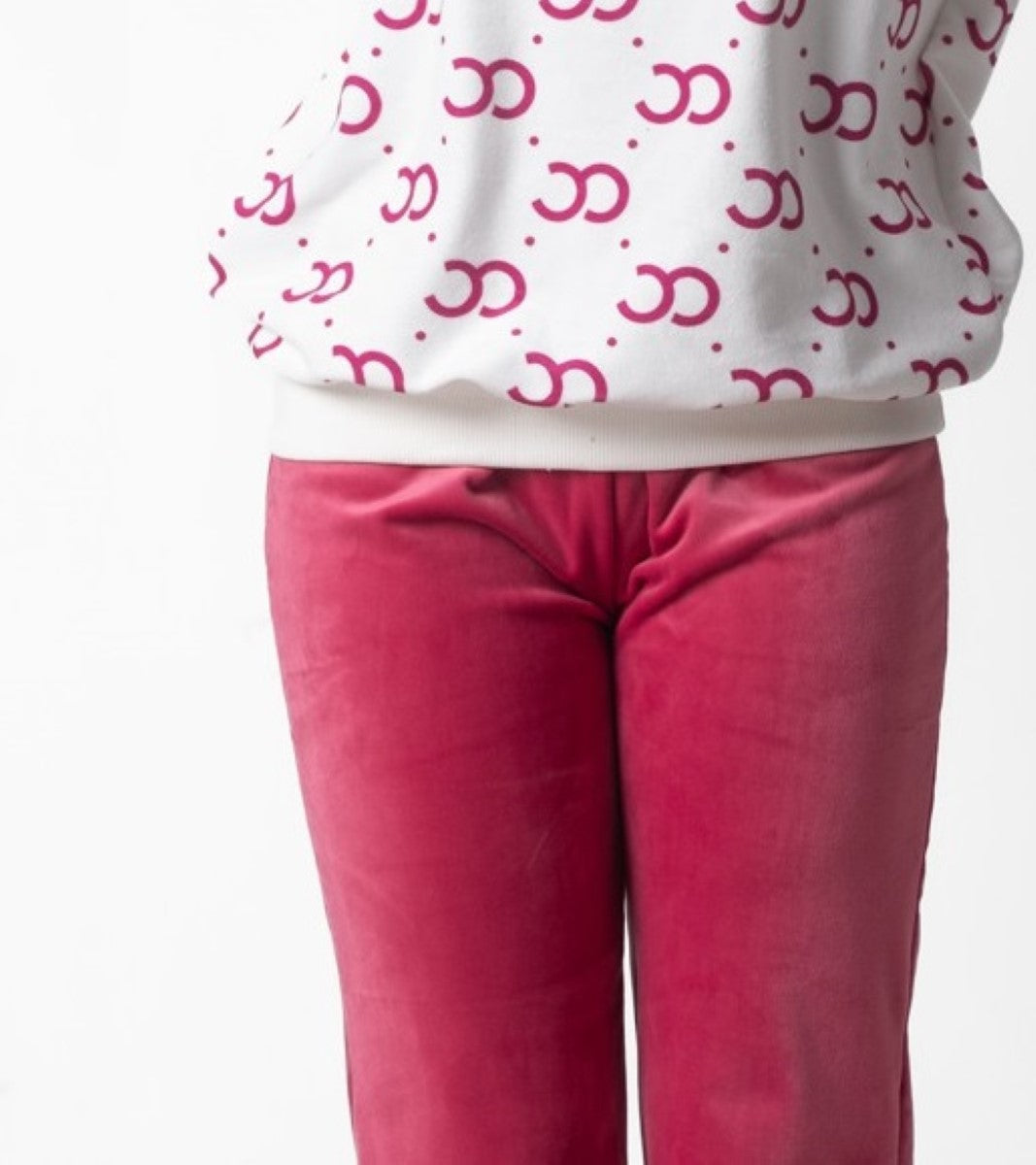 Shechick - Velvet Plain pant -Burgundy