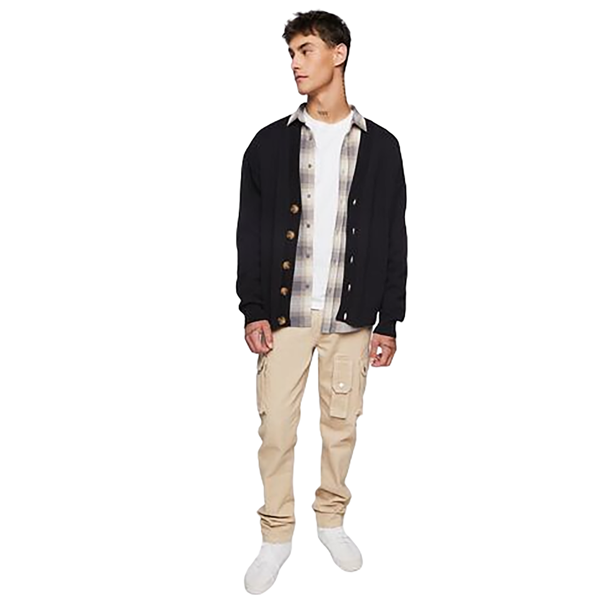 فوريفر 21 - كارديجان صوف بأكمام منسدلة - بيعت من قبل اف اي جي