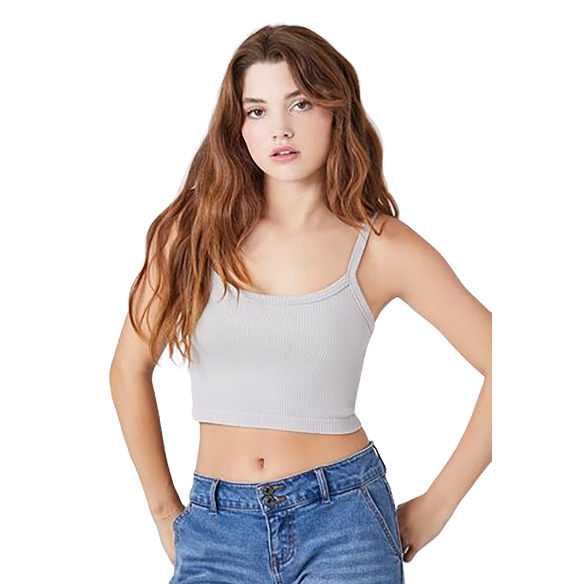 فوريفر 21 - توب قصير بدون خياطة للنساء - بيعت من قبل اف اي جي