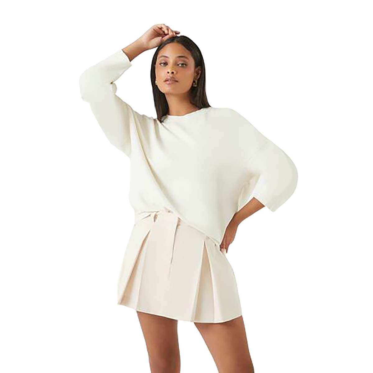 فوريفر 21 - توب مريح بأكمام منسدلة - بيعت من قبل اف اي جي