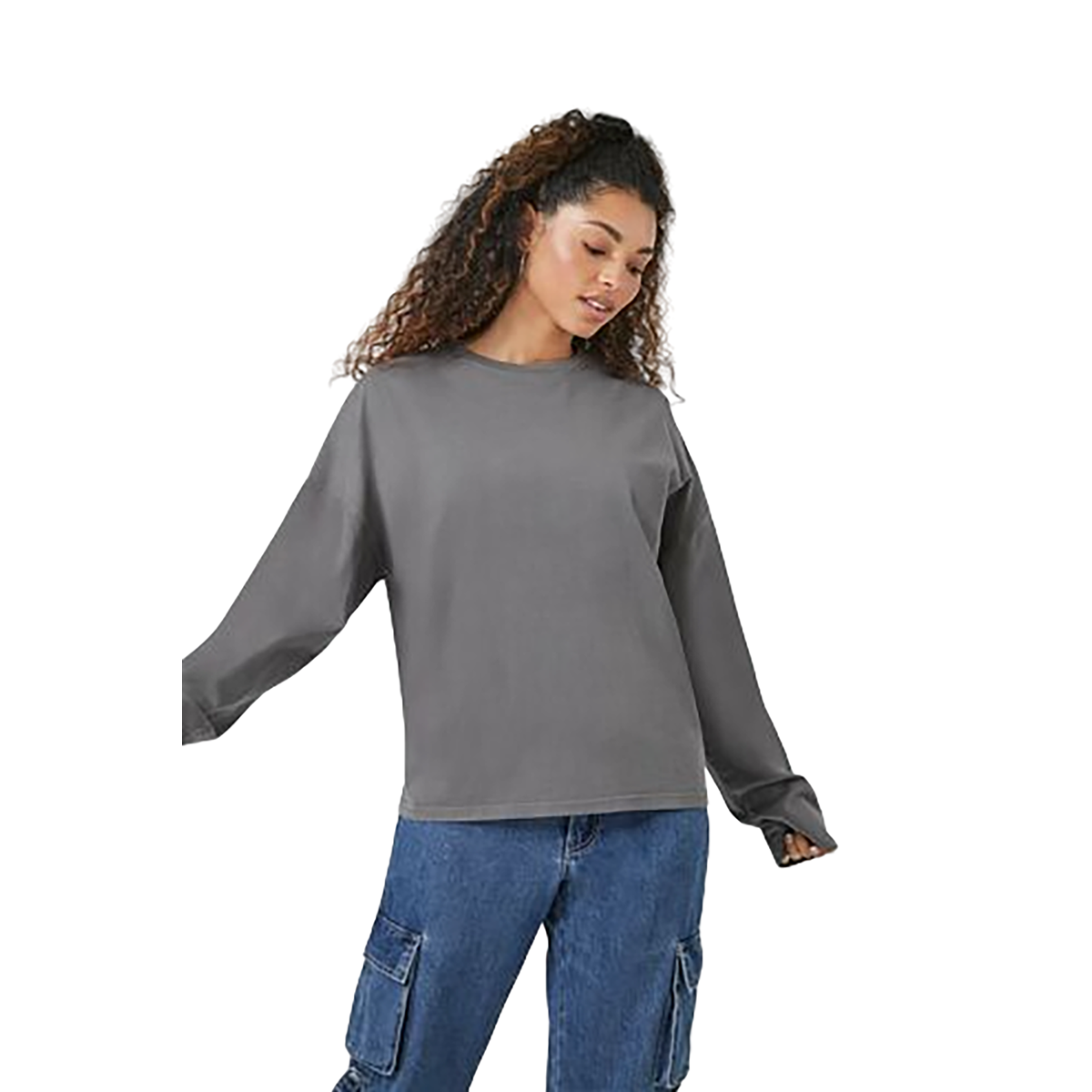 فوريفر 21 - توب مريح بأكمام منسدلة - بيعت من قبل اف اي جي