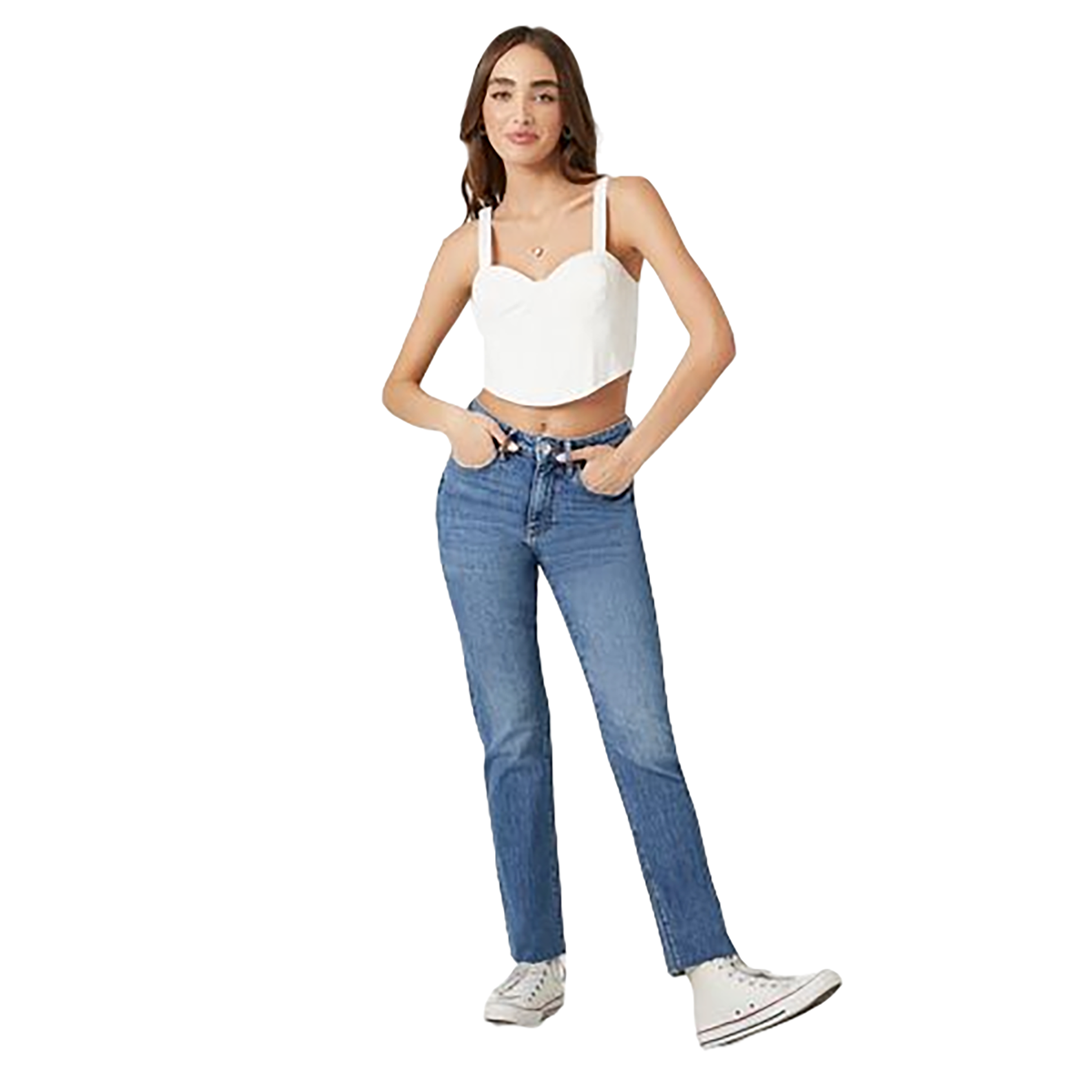 Forever 21 - Stretch-Denim Straight Jeans - Sold by FIG