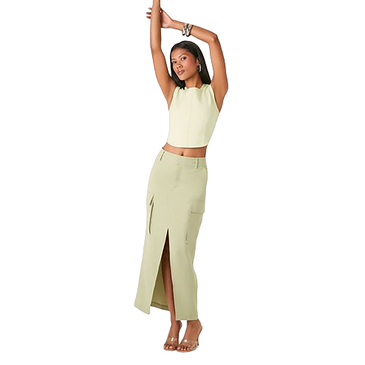 Forever 21 - Cargo Slit Straight Maxi Skirt - Sold by FIG