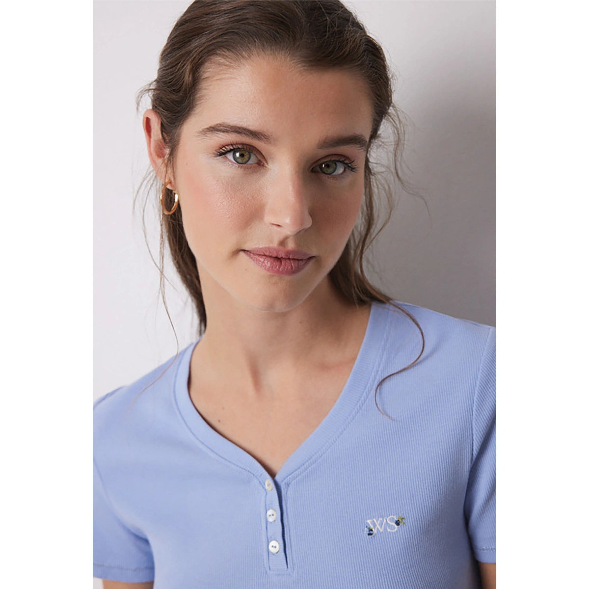 Women Secret - Cotton Ribbed Pajamas With Blue Flowers for women - sold by FIG