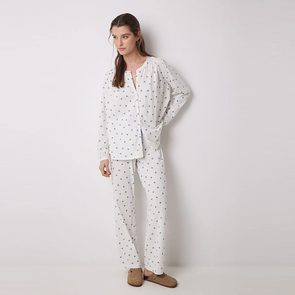 Women Secret - Long Pajamas Cotton White Flowers for women - sold by FIG