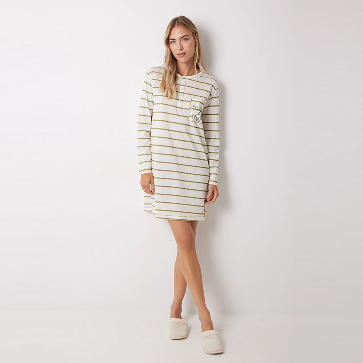 Women Secret	- Garfield Striped Cotton Nightgown for women - sold by FIG