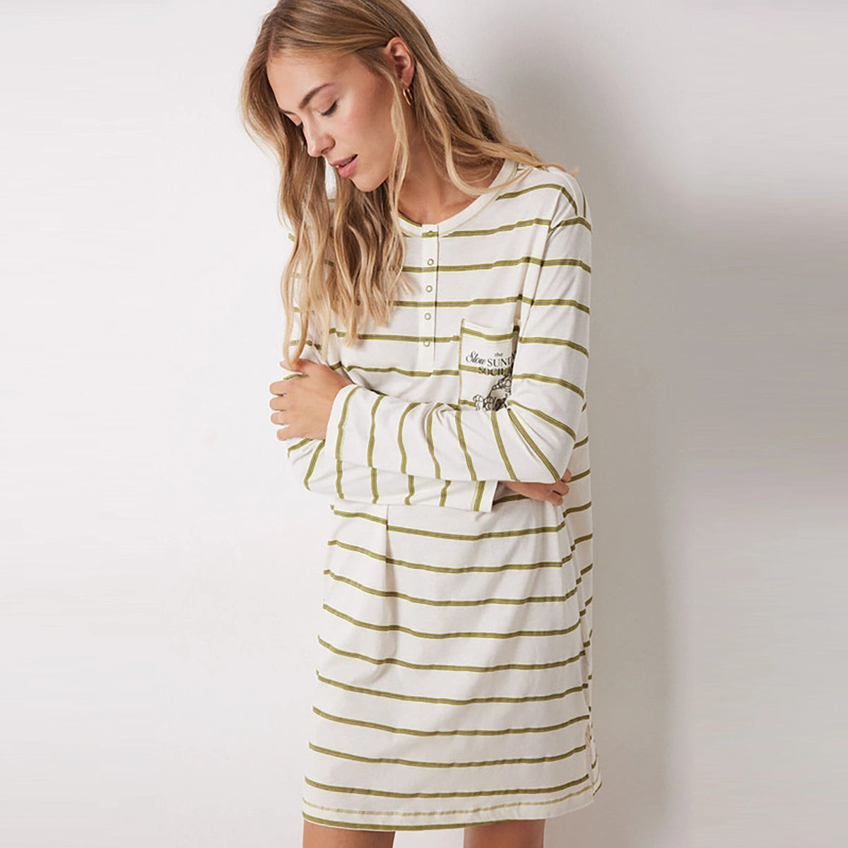 Women Secret	- Garfield Striped Cotton Nightgown for women - sold by FIG