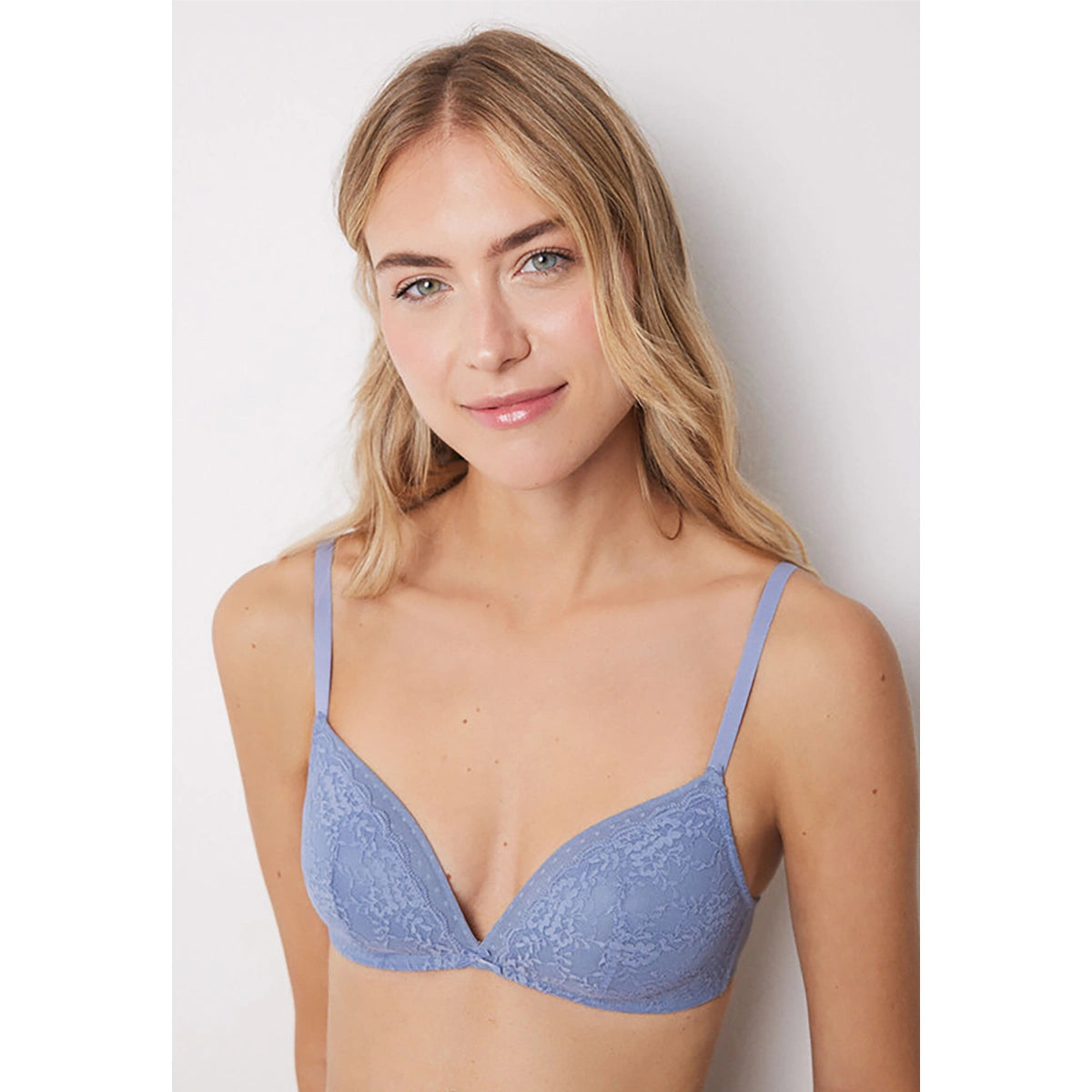 Women Secret - Charming Padded Triangle Bra Without Underwire, Plumeti Tulle Lace for women - sold by FIG