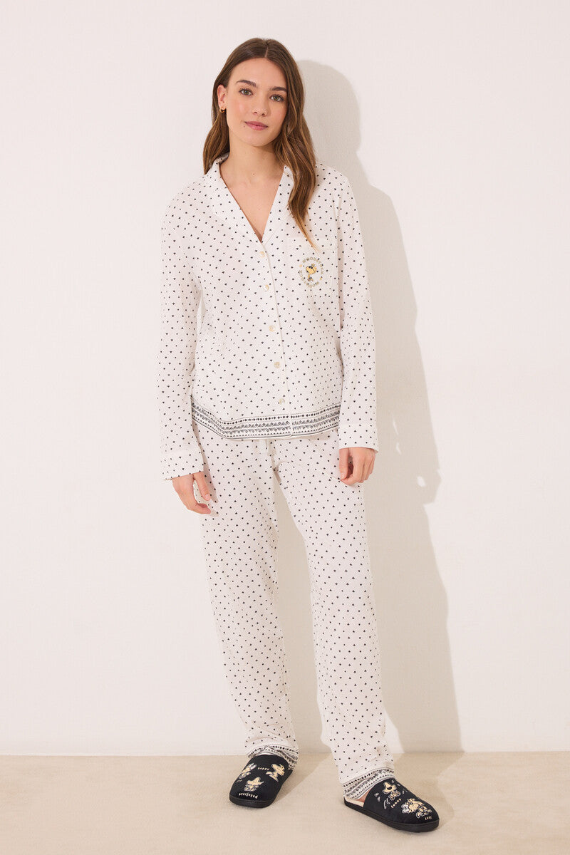 women'secret - Cotton shirt pajamas with Snoopy dots - sold by FIG