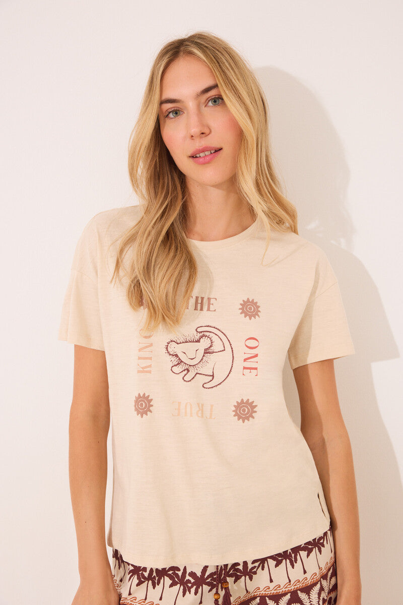 women'secret - 100% cotton short pajamas with Lion King print - sold by FIG