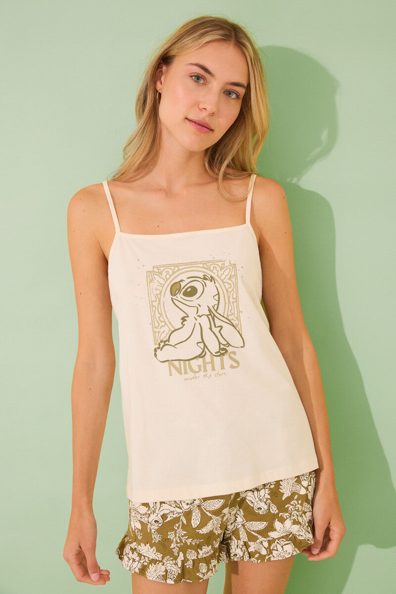 Women Secret-Short cotton pajamas with straps from Lilo&Stitch-sold by FIG