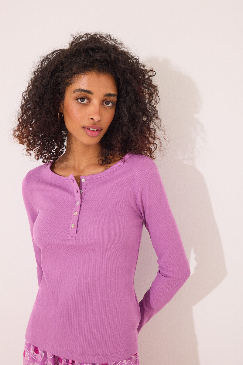 women'secret - Purple ribbed long sleeve t-shirt - sold by FIG