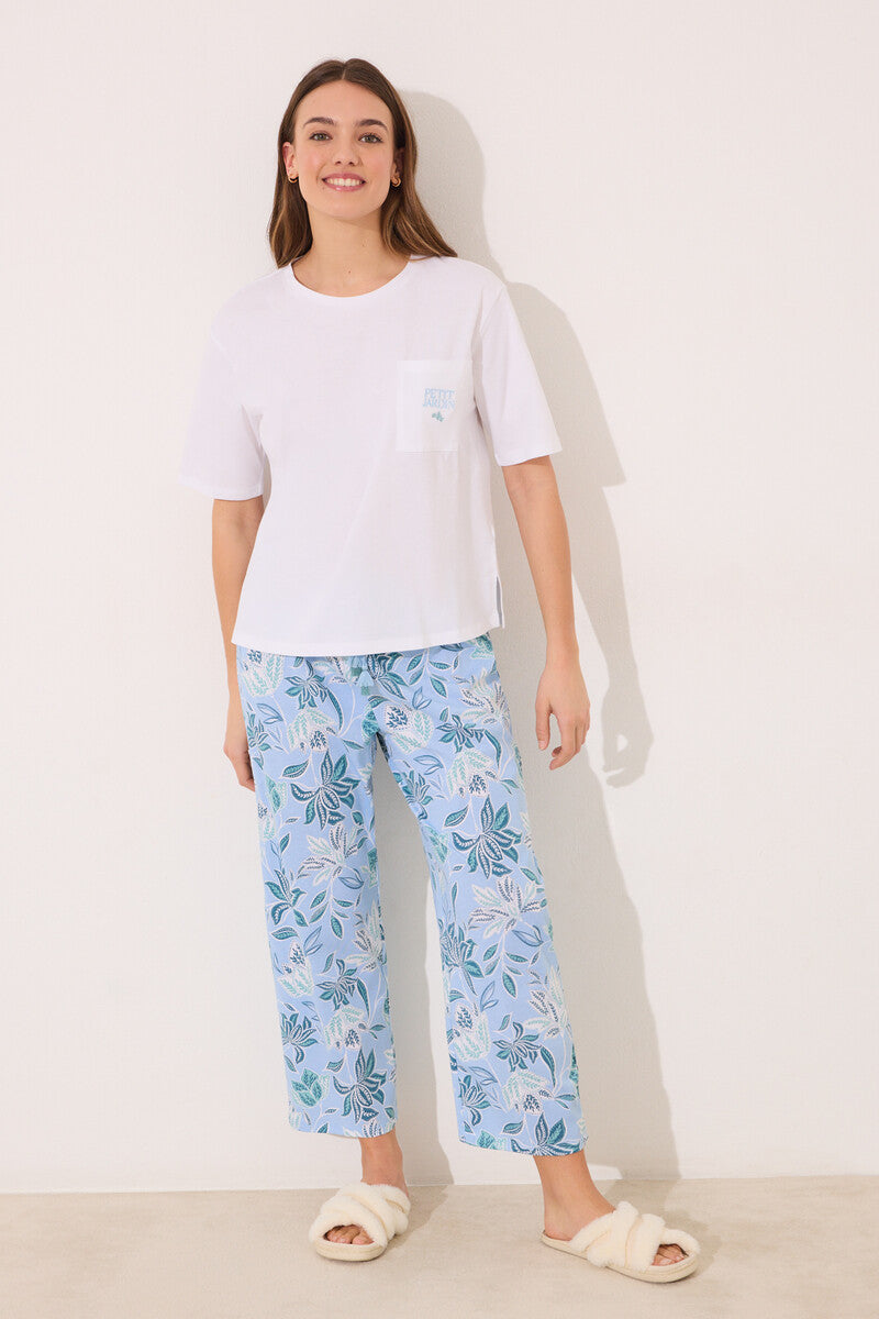Women Secret-100% cotton capri pajamas with floral print-sold by FIG