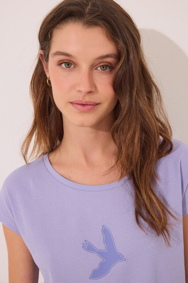 women'secret - Cotton loungewear with lilac stripes - sold by FIG