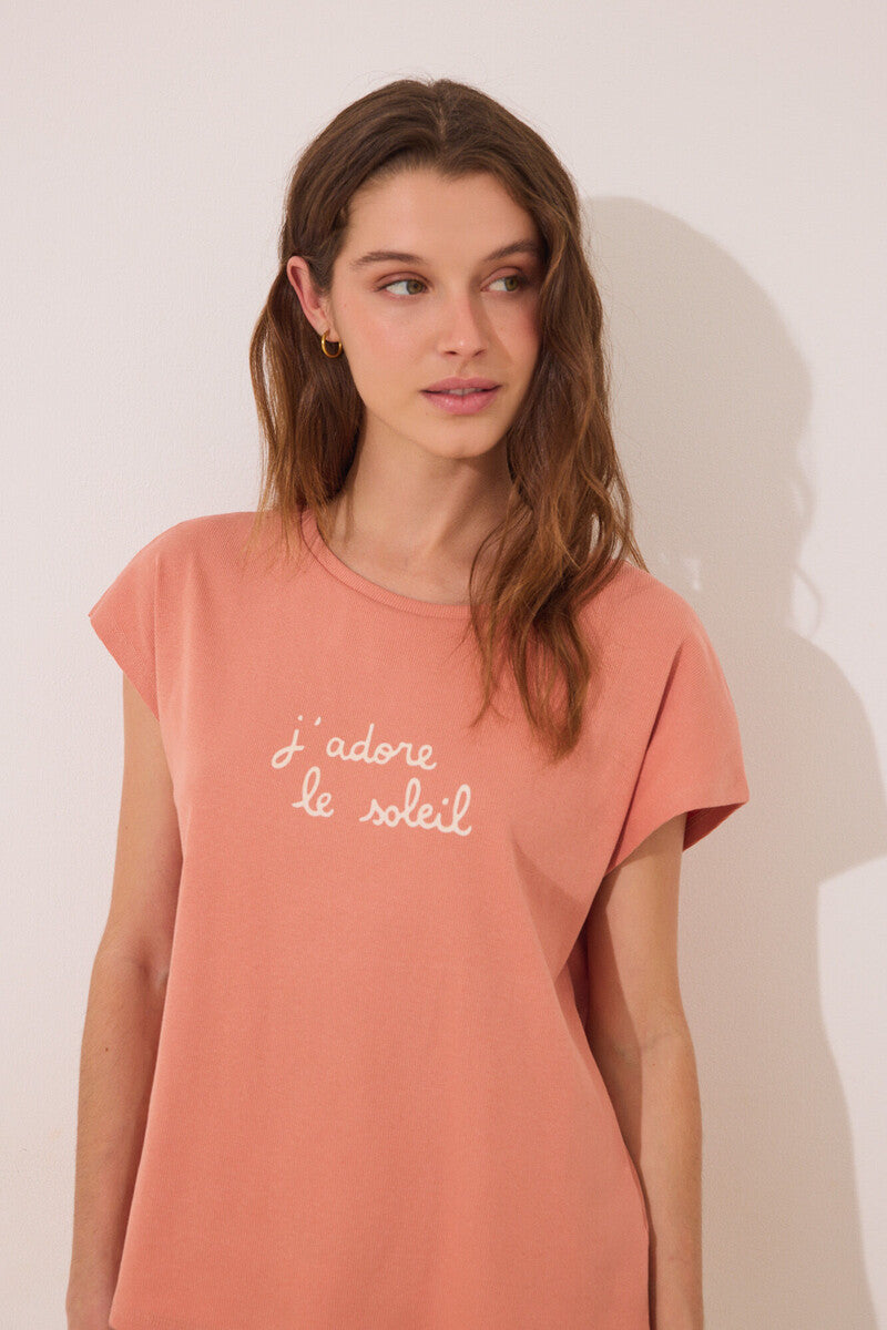 women'secret - Orange cotton loungewear pajamas with leaves - sold by FIG