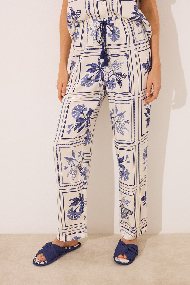 Women Secret-Satin shirt pajamas with flower print- sold by FIG