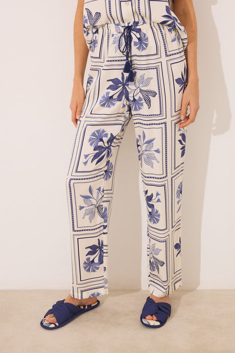 Women Secret-Satin shirt pajamas with flower print- sold by FIG