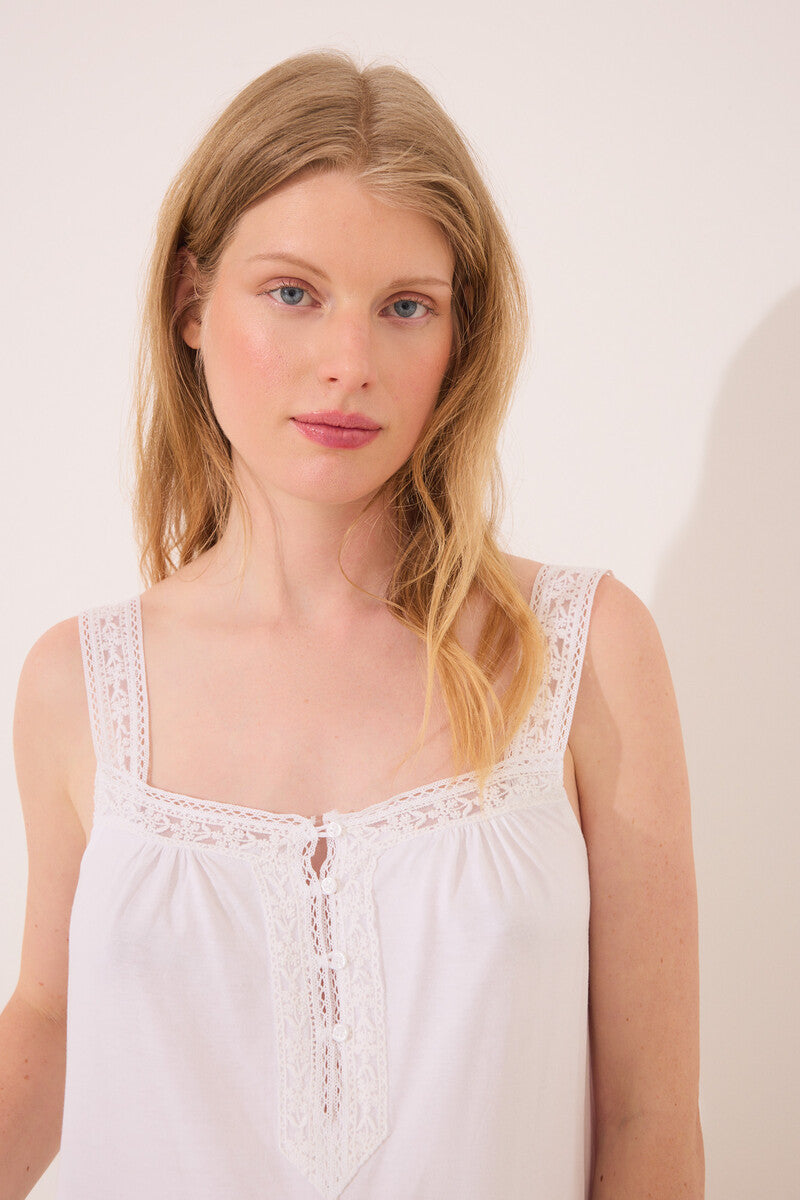 Women Secret-"maternity" nightgown in white lace- sold by FIG