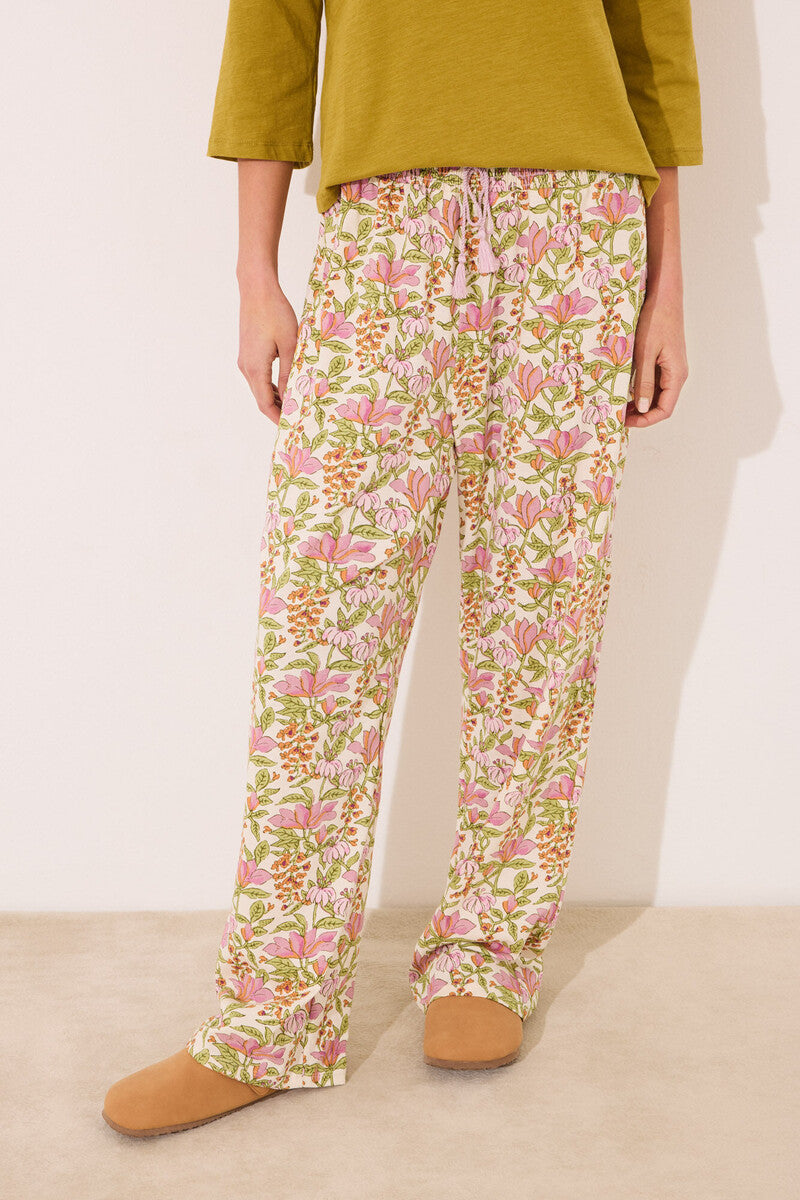 Women Secret-Long lounge pants 100% cotton flowers- sold by FIG