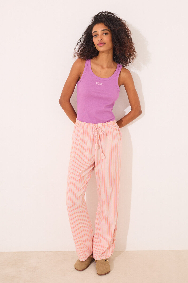 Women Secret-Long viscose trousers with striped print-sold by FIG
