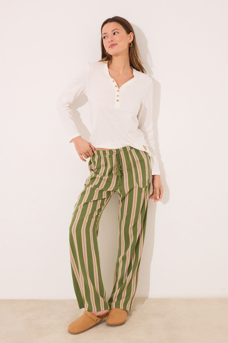 Women Secret-Striped viscose long lounge pants- sold by FIG