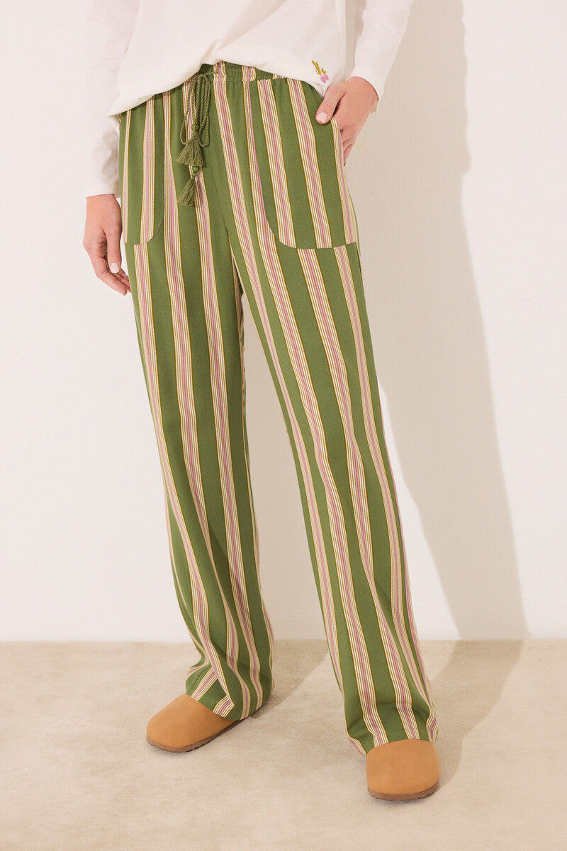 Women Secret-Striped viscose long lounge pants- sold by FIG