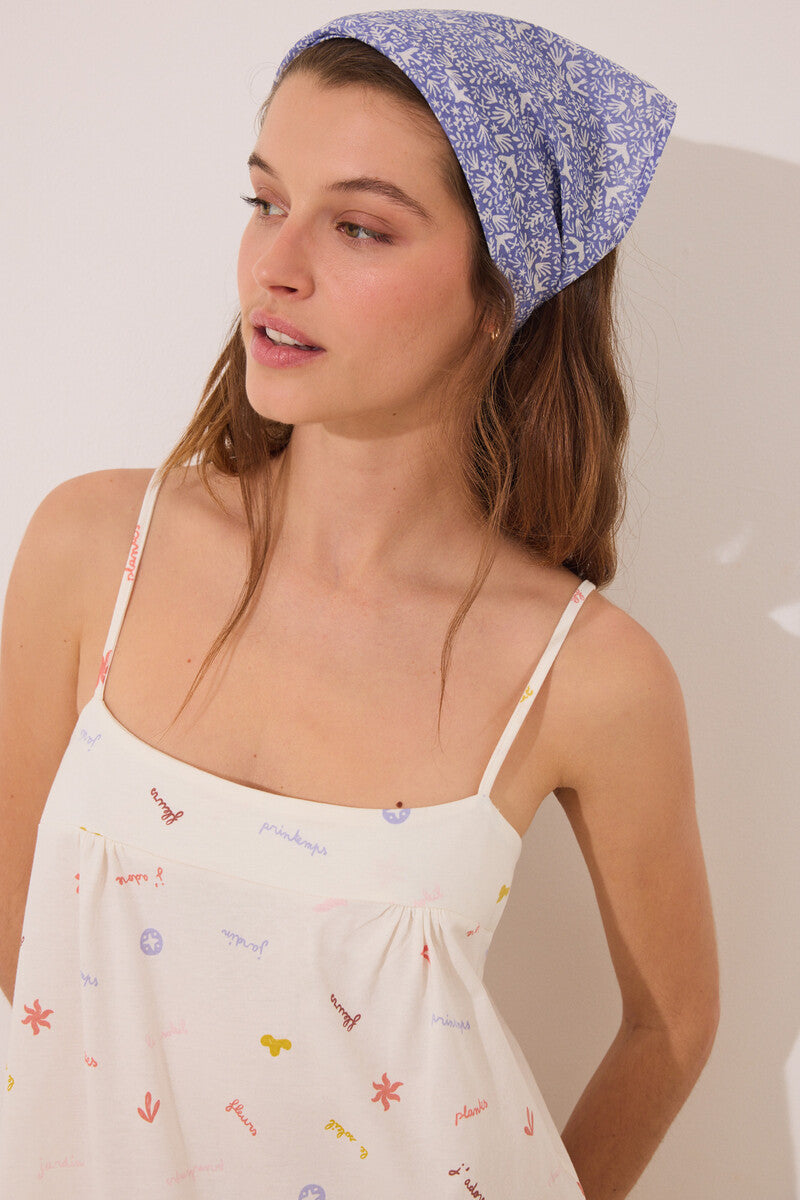 Women Secret-100% cotton midi nightgown with "J'ADORE" print-sold by FIG