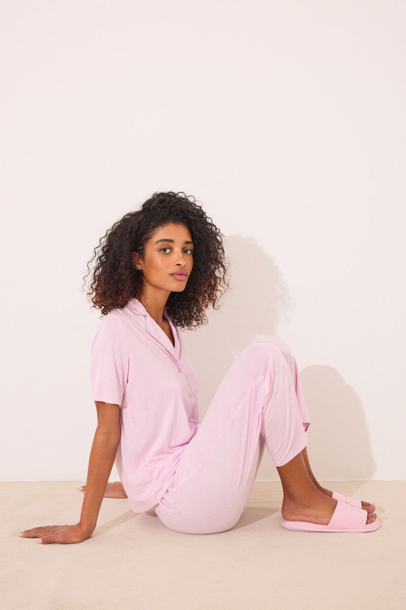 women'secret - Capri shirt pyjamas in pink viscose - sold by FIG