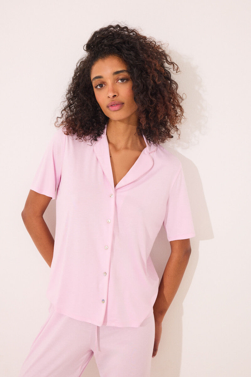 women'secret - Capri shirt pyjamas in pink viscose - sold by FIG